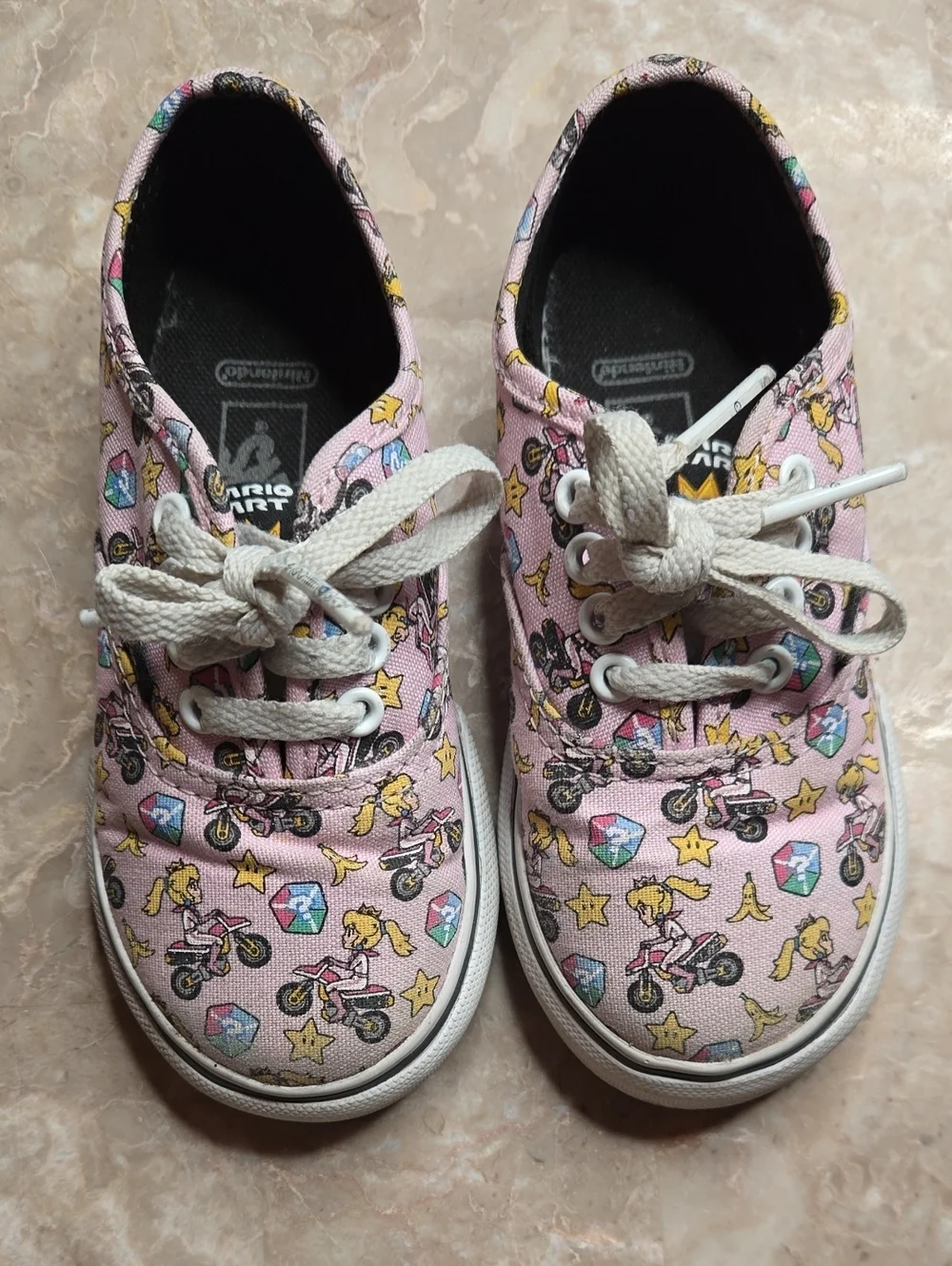 Nintendo Pink Kids Canvas Sneakers with Mario Kart Print
